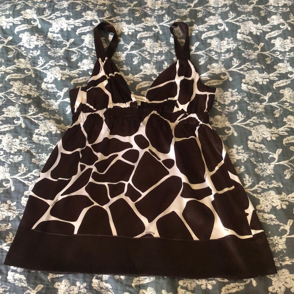 BEBE Sexy Brown/White Giraffe Print Plunge Front M - Picture 10 of 11